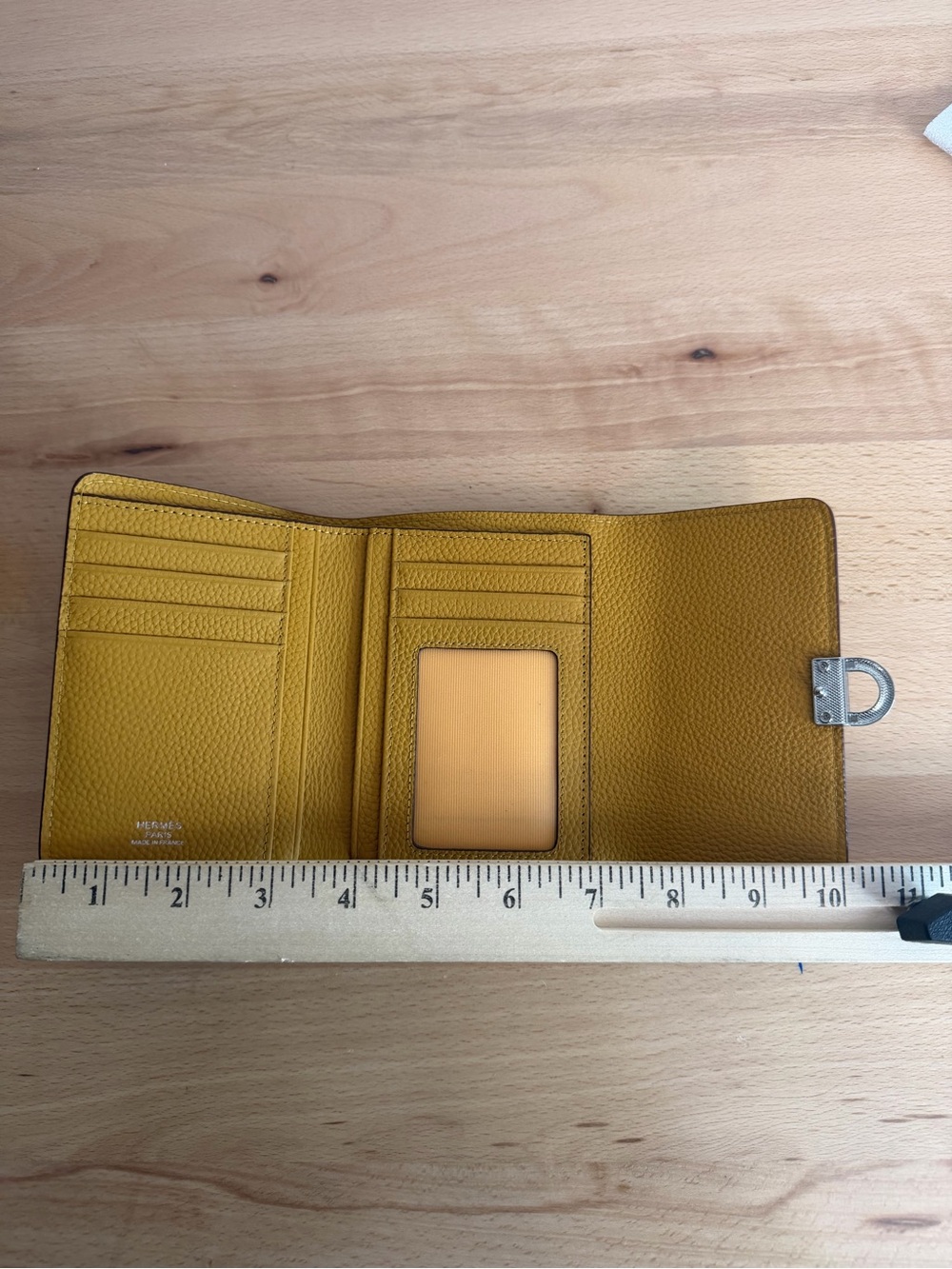 H dogon wallet Togo Jaune yellow PHW - Picture 6 of 9